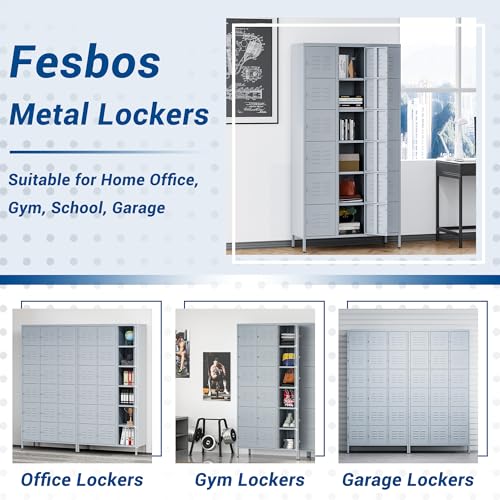 72" Metal Locker for Employees 3 Doors Blue Steel Storage Locker for Office, School, Gym - Metal Storage Cabinets for Home, Office, Gym, School