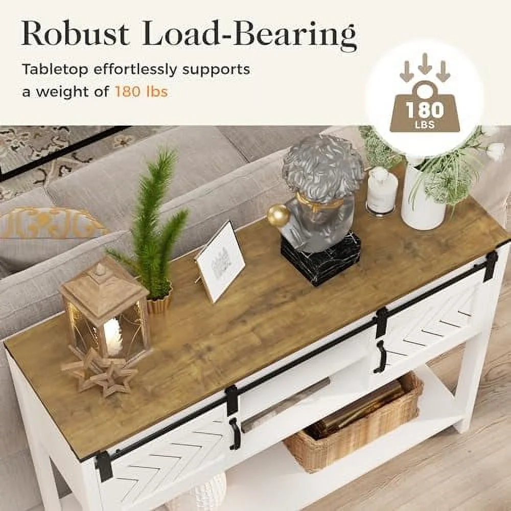 TJUNBOLIFE Farmhouse Entryway Table with   46"