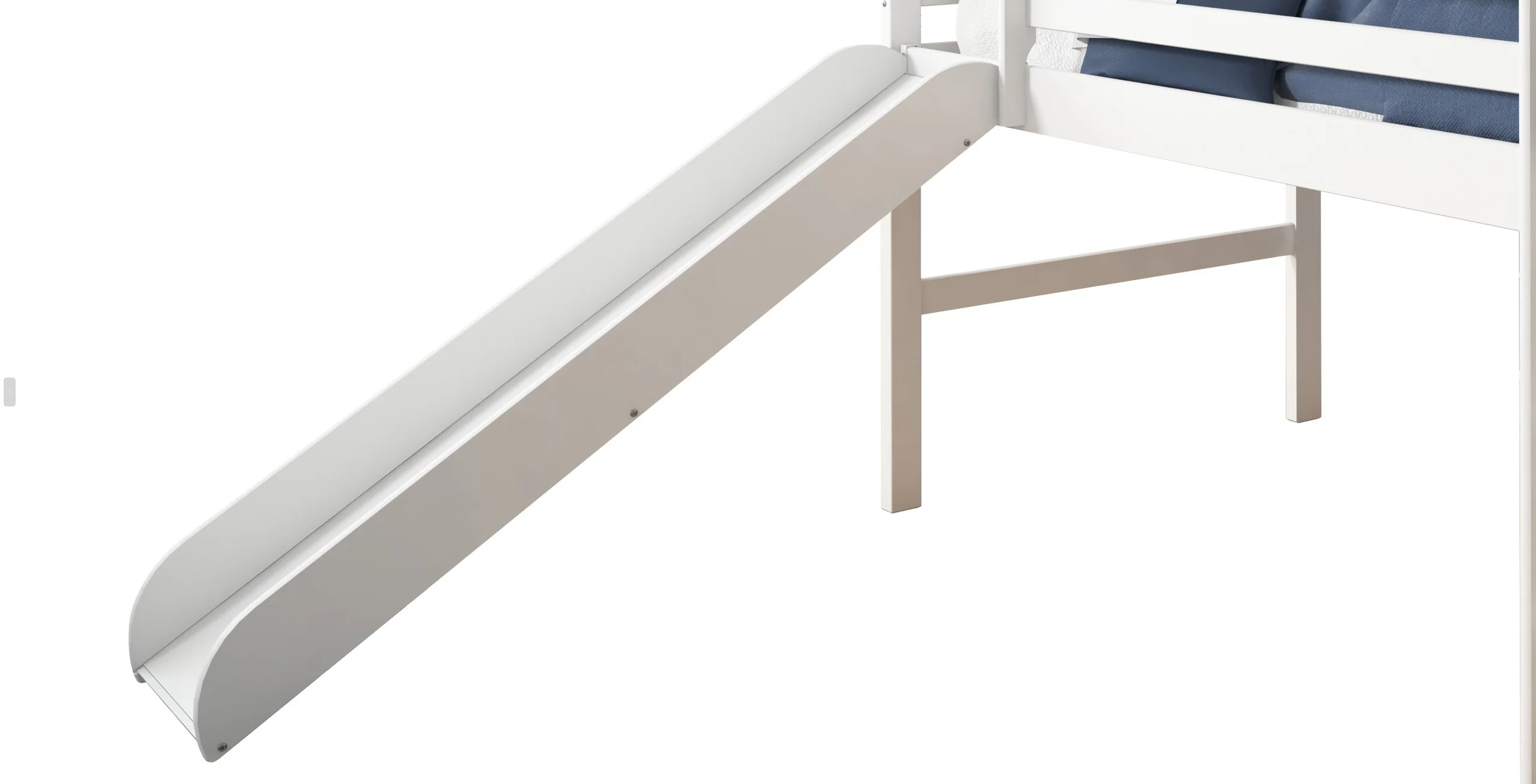 Donco Kids Twin Loft Tent Bed with Slide - White