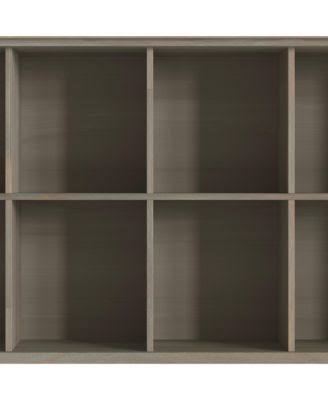 Simpli Home AXCAMH20-GR Amherst Solid Wood 33 inch x 57 inch Transitional 8 Cube Storage Sofa Table in Distressed Grey