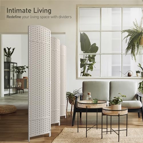 Sorbus 8-Panel Black Room Divider with Double Hinged Panels, 6 ft Tall Folding Privacy Screen