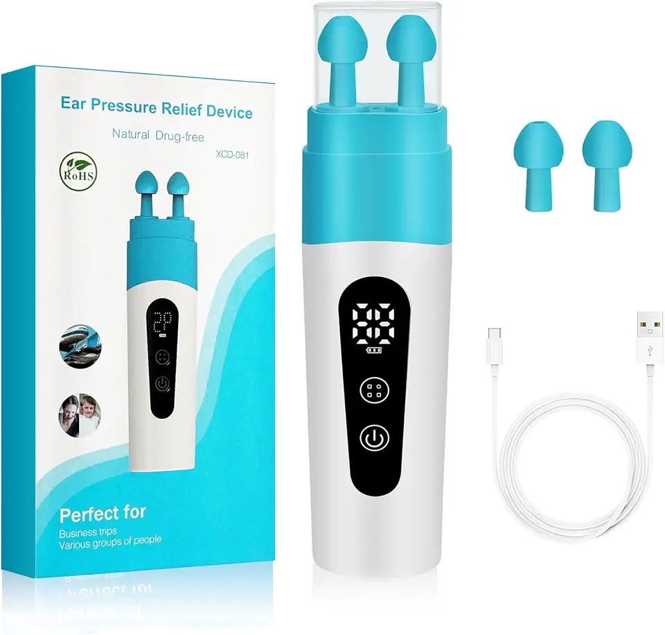 Ear Pressure Relief Device, Eustachian Tube Unclogger Balanced Ear Pressure Improve Tinnitus and Earache, Ear Care Products for Airplane Travel