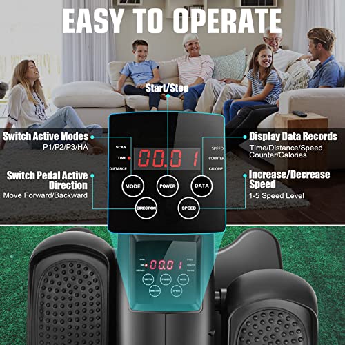 ANCHEER Under Desk Elliptical Machine, Electric Seated Pedal Exerciser, Mini Elliptical Machines for Seniors, LCD Display Monitor, Remote Control