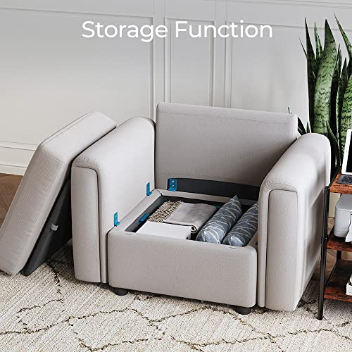 LINSY HOME Modular Sectional Sofa, Convertible U Shaped Sofa Couch with Storage, Memory Foam, Modular Sectionals with Ottomans