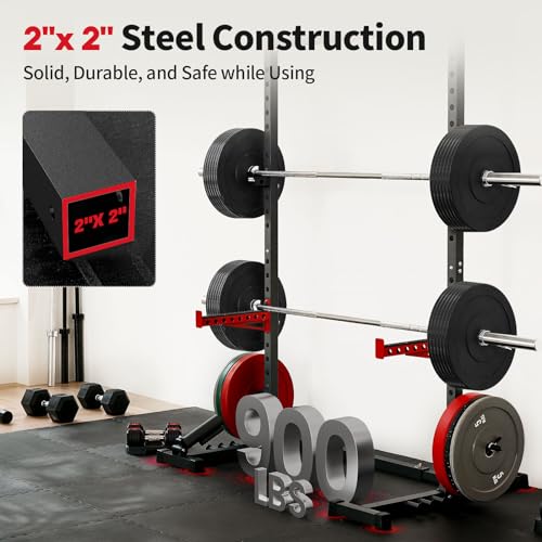 FLYBIRD Squat Rack with Pull-Up Bar, Adjustable Multi-Functional Power Rack, Inner Width Squat Rack Stand Suitable for 6FT