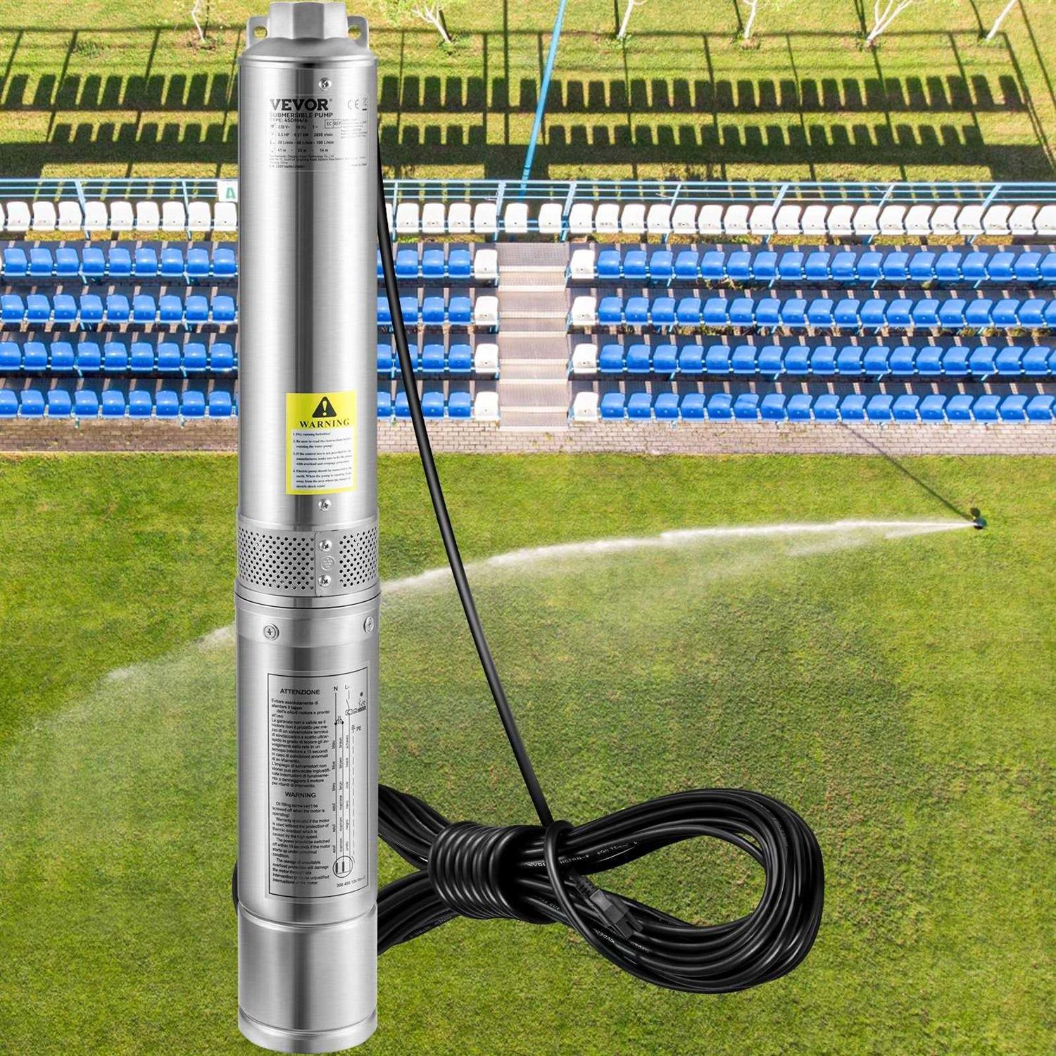 VEVOR Deep Well Submersible Pump 0.5HP 230V/60Hz 28gpm 167ft Head - Shop Hardware Tools Online Store