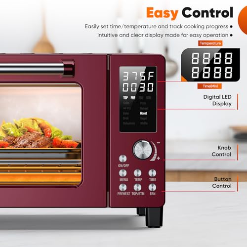 Nuwave Bravo Pro Smart 21QT Toaster Oven Air Fryer Combo, Convection Oven Countertop, 10 functions all in 1, with even & quick crisp technology