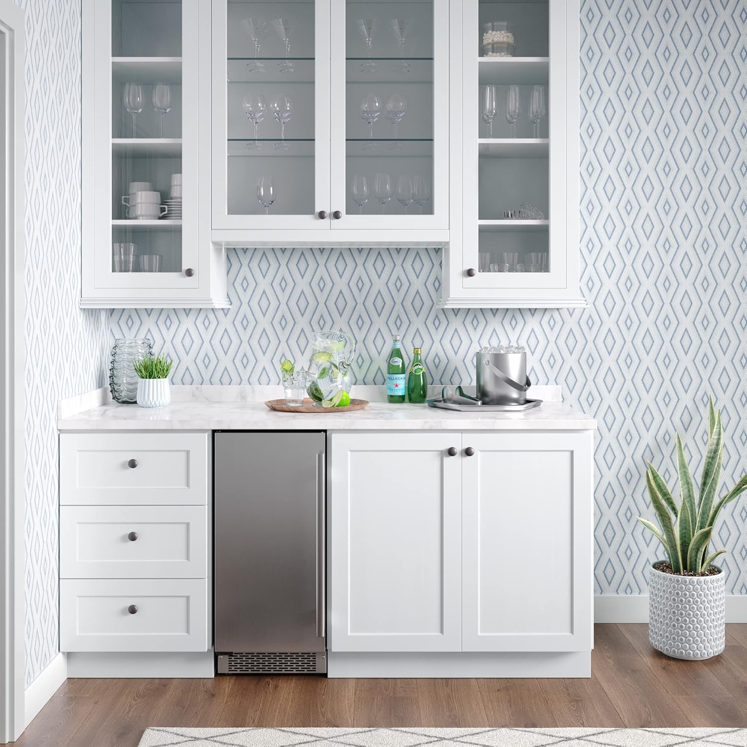Avallon AIMG151GSSILH 15 Inch Wide 26 Lbs. Built-in/Free Standing Ice Maker with 56 Lbs. Daily Ice Production and Wash Mode