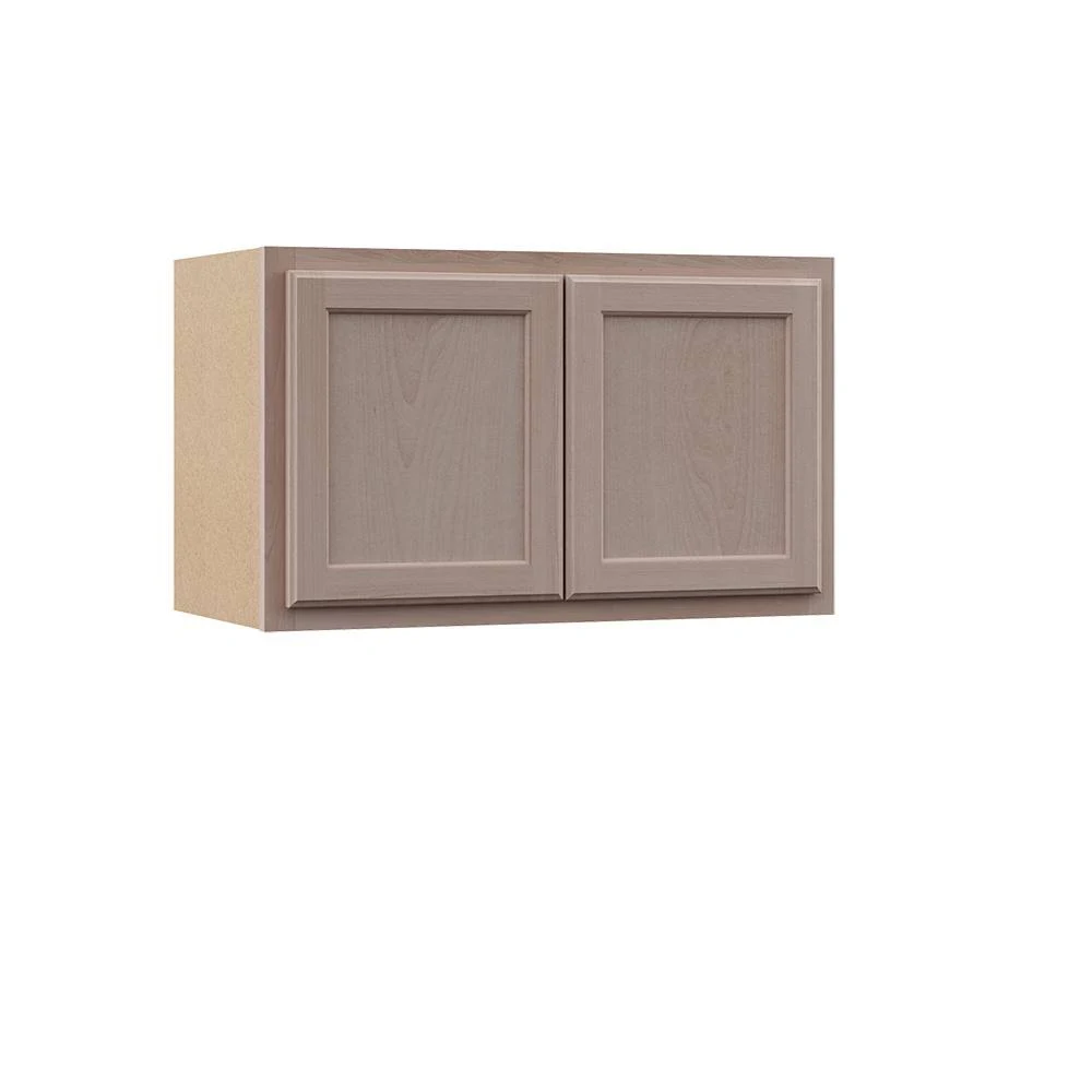Hampton Bay Hampton Assembled 30x18x12 in. Wall Bridge Cabinet in Unfinished Beech