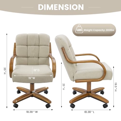 Chromcraft 2 Set of Caster Swivel Tilt Dinning Chairs
