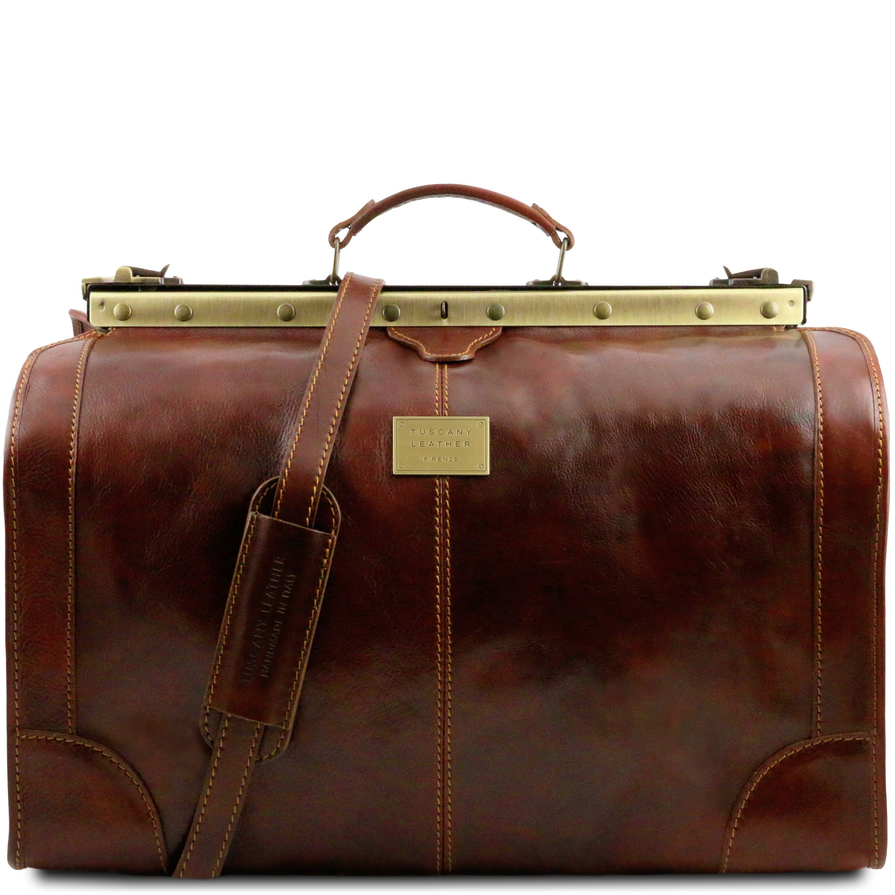 Madrid - Gladstone Leather Bag - Large Size - Brown