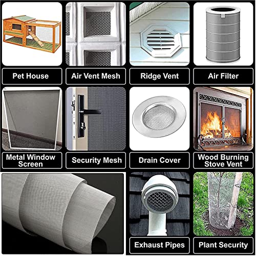 304 Stainless Steel Woven Wire Wire Mesh 100 Mesh Woven Wire Mesh Stainless Steel Air Vent Mesh Tear Resistant Filter Net Ideal for Filter Net