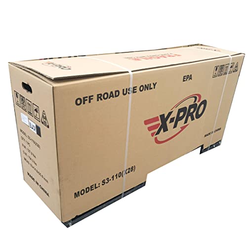 X-PRO X27 125cc Dirt Bike with 4-Speed Semi-Automatic Transmission, Kick Start, Big 14"/12" Tires! Cradle Type Steel Tube Frame! (Black)