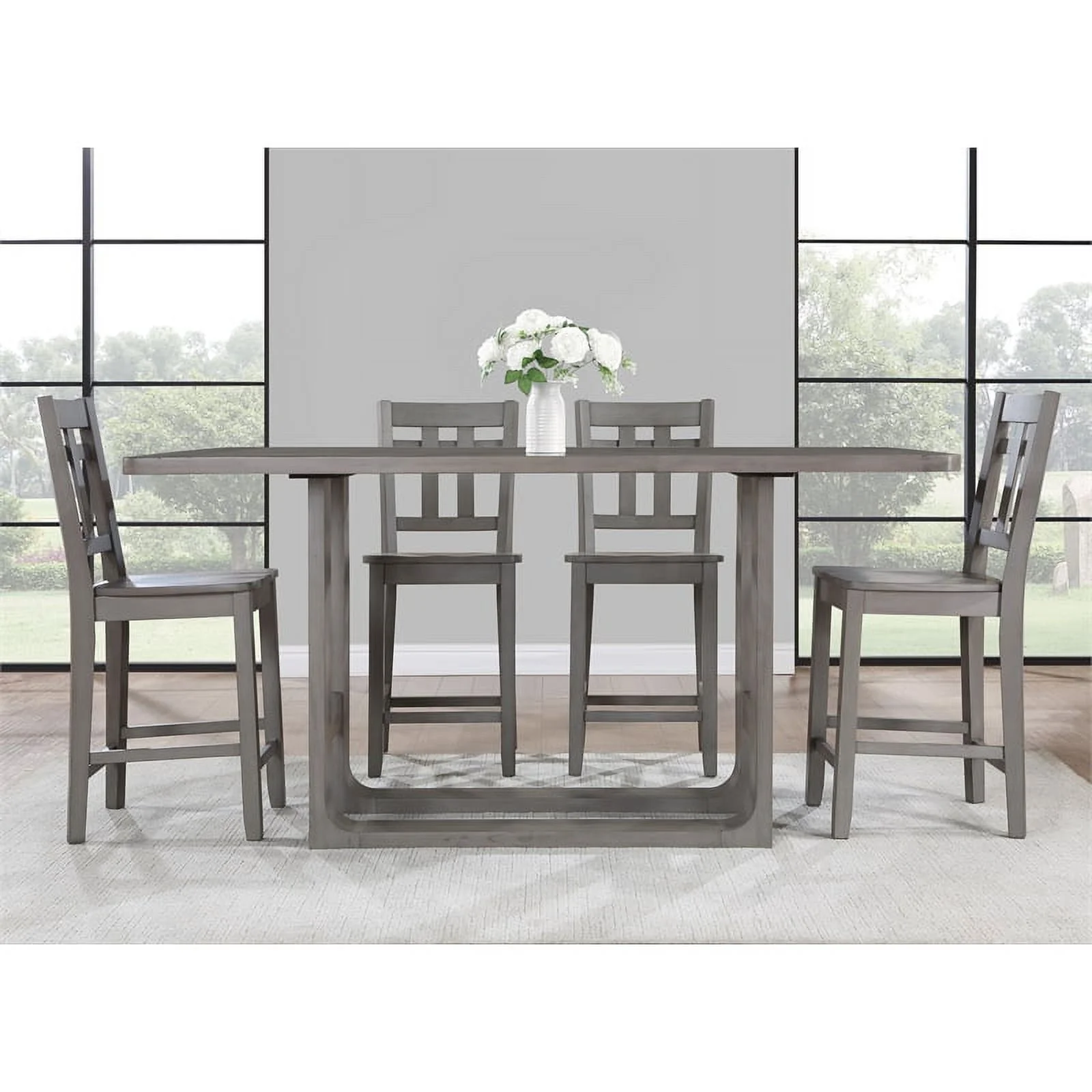 Toscana Gray Wood 5-Piece Counter Height Dining Set