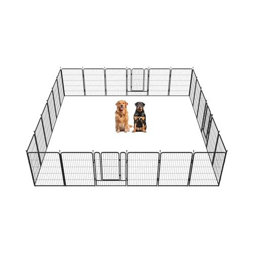 FXW Rollick Dog Playpen for Yard, RV Camping, 32 inch 16 Panels for Small and Medium Dogs│Patented