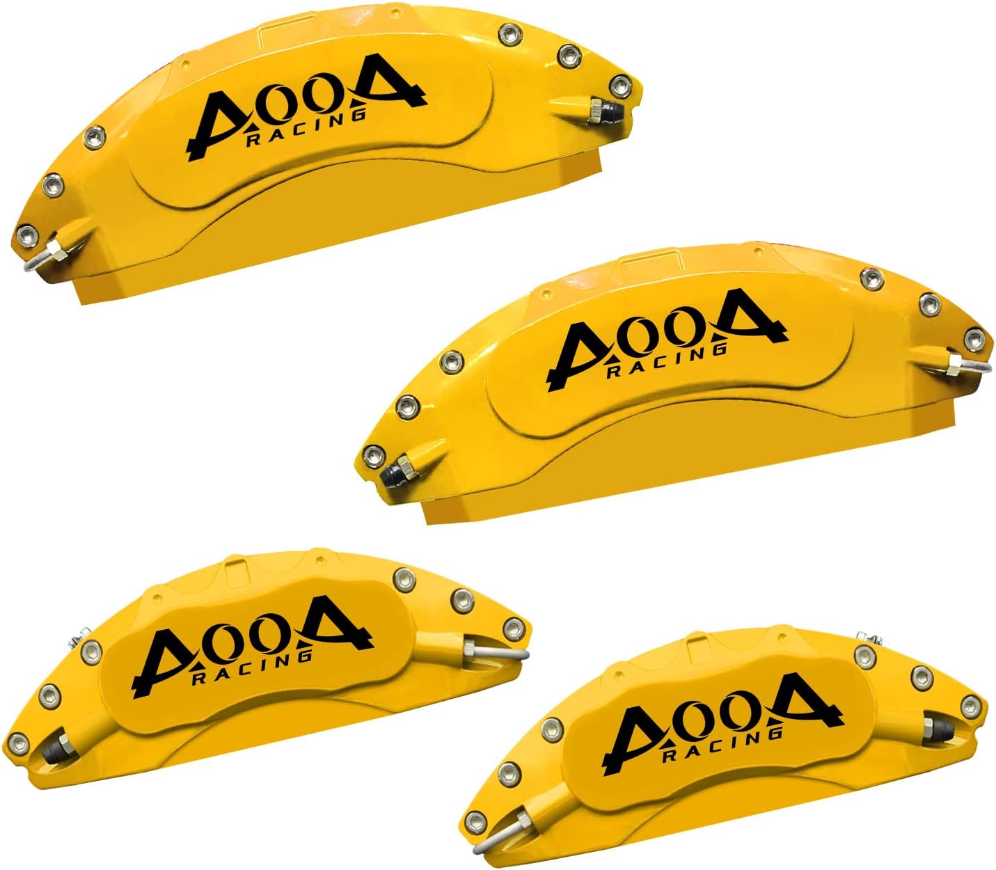 AOOA Brake Disc Yellow with Black Character Caliper Cover Powder Coating Fits Dodge Ram 1500(set of 4)