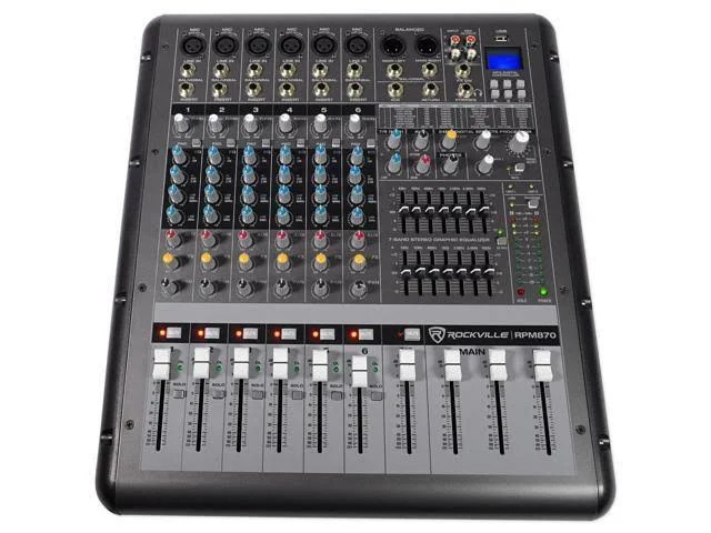 2) Rockville Rsg15 15” 3-Way DJ PA Speakers+Powered Mixer+Mics+Stands+Cables