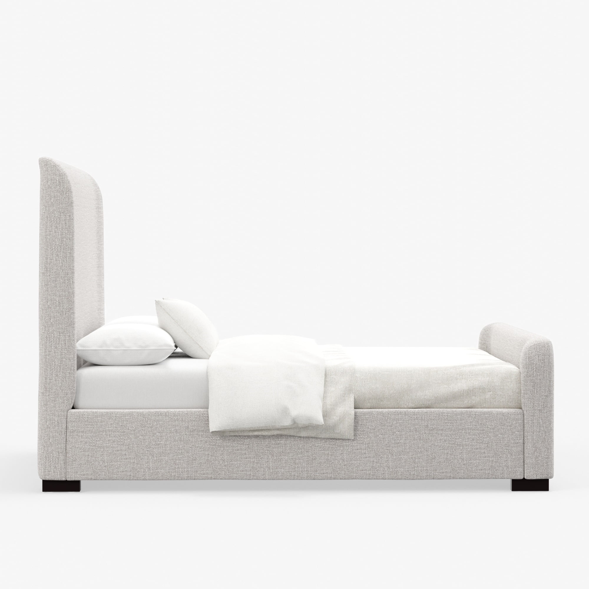 Alpine Furniture Adele Upholstered Queen Platform Bed in Beige