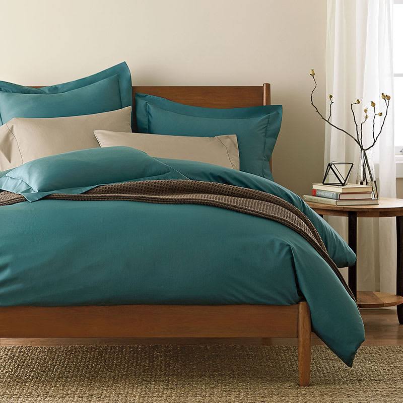 The Company Store Company Cotton Melon Solid 300-Thread Count Wrinkle-Free Sateen Full Duvet Cover