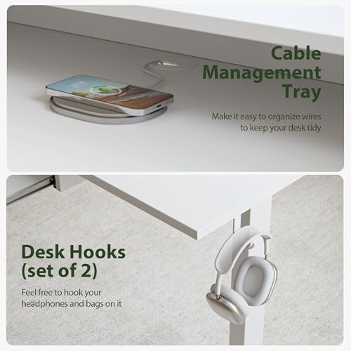 Agilestic L Shaped Electric Standing Desk with 2 Drawers, 63 Inch Ergonomic Adjustable Height Desk with Storage