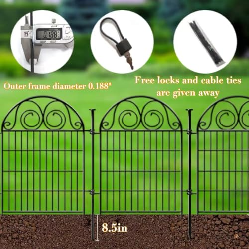 Tall Garden Fence Animal Barrier with Gate, 40 in(H) 12 Panels Garden Fences and Borders for Dogs, Dog Fence Outdoor for Yard