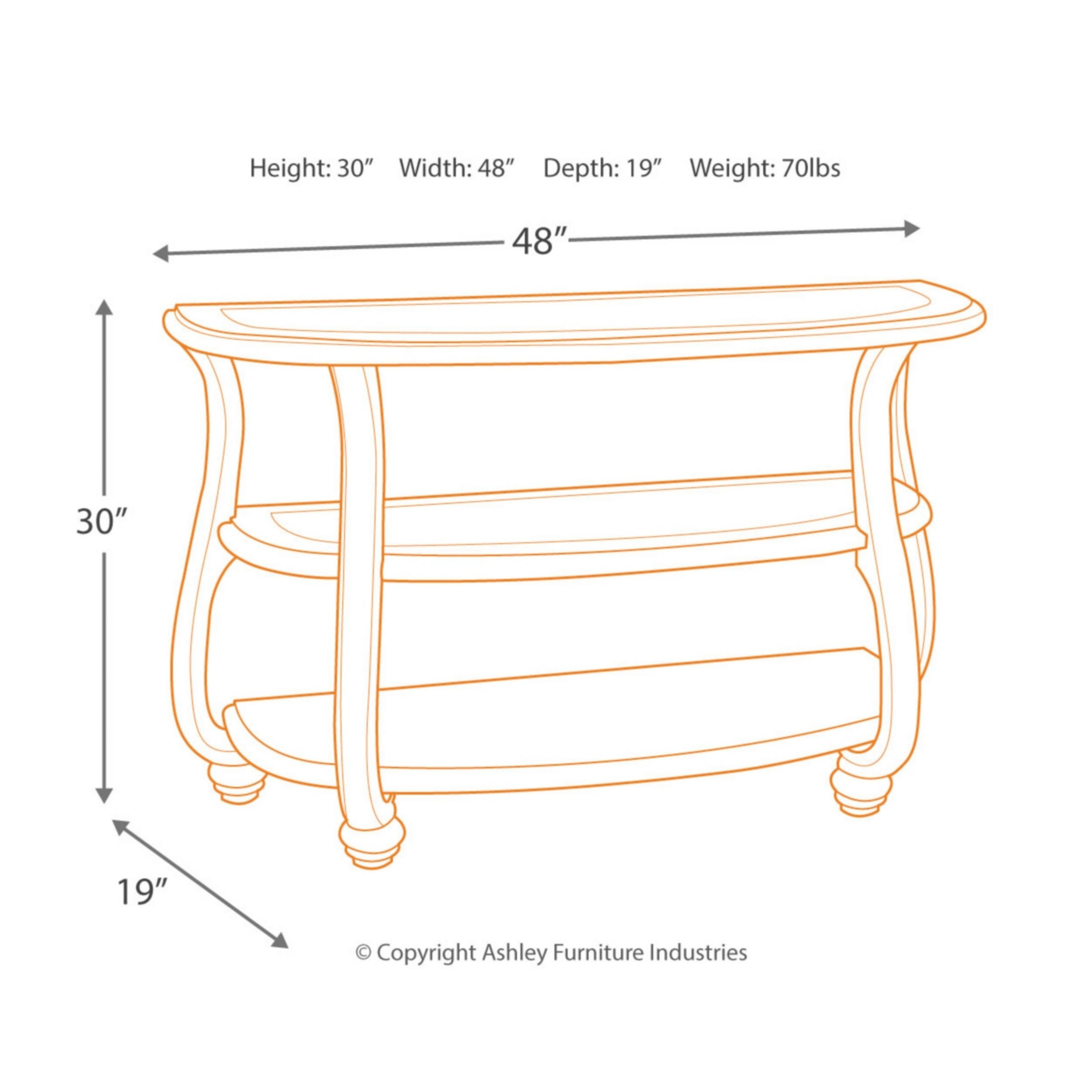 Ashley Furniture Coralayne Glass Accent Console Table in Silver