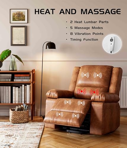 GarveeHome Power Lift Recliner Chair - Heat and Massage, Faux PU Electric Lift Recliner for Elderly & Mobility Impaired, Adjustable Back and Legs