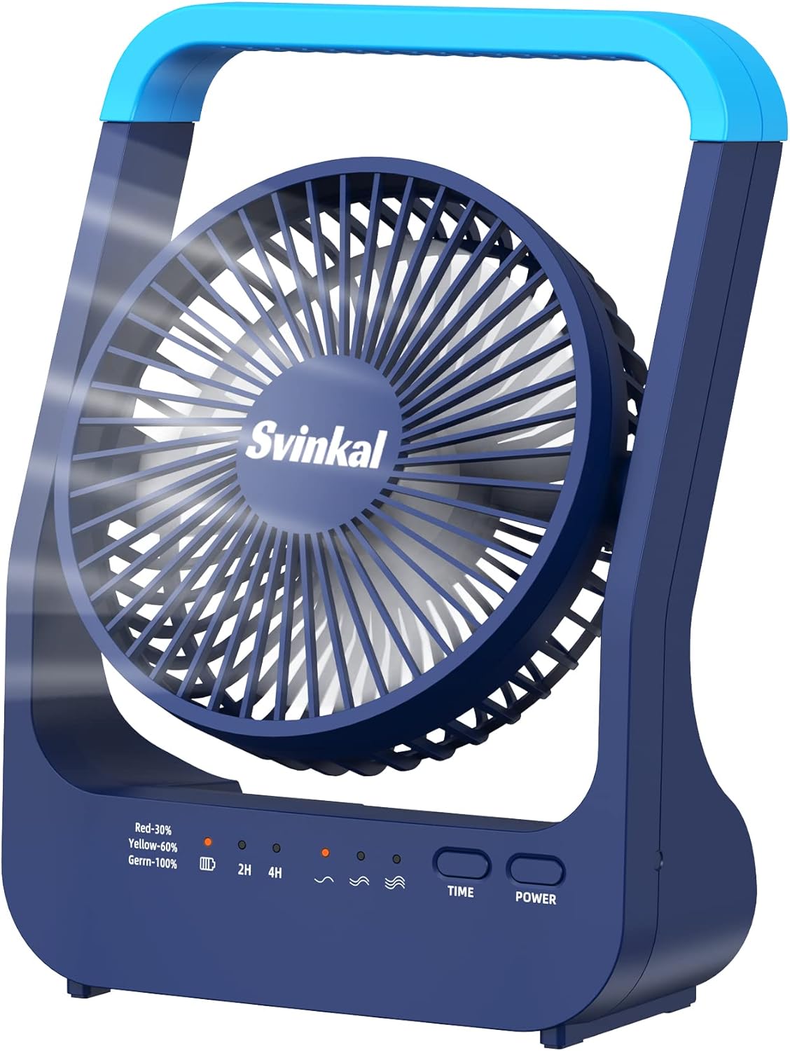 Svinkal USB Desk Fan, 20000mAh Rechargeable Battery Operated Fan, 200 hours long-lasting camping fan, 2/4 Hours Timer, 3 Speed