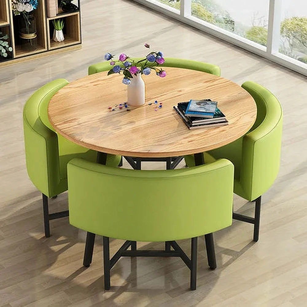 Dining Table Set 4 Chairs Office Reception Seat Suits Negotiation Table Casual Visitor Round Table Visitor Office Desk Chair Set