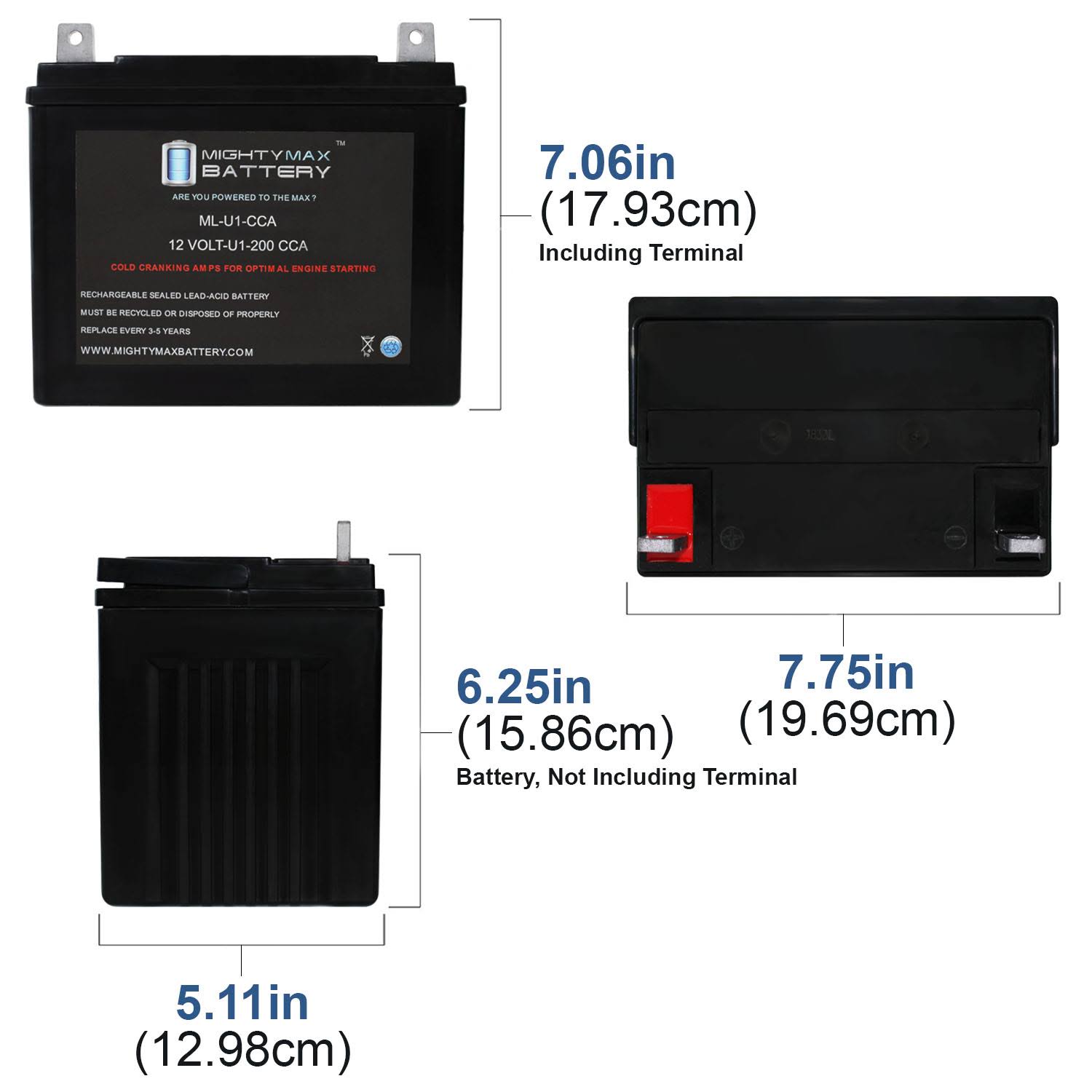 Ml-u1 12V 200cca Battery for MTD Z2256 Zero-Turn Radius Lawn Mower