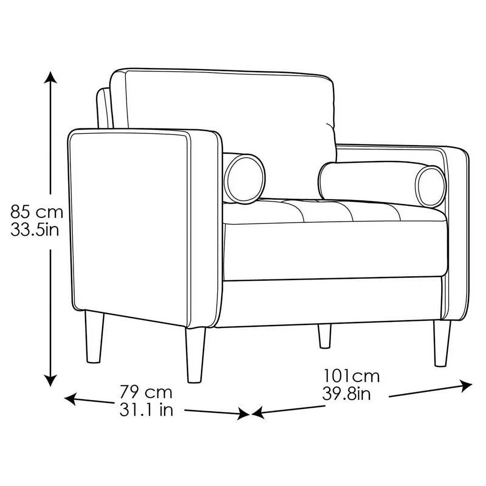 LifeStyle Solutions Jareth King Chair in Navy Blue Fabric Upholstery