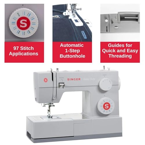 SINGER Heavy Duty 4423 High Speed Sewing Machine with Accessory Kit | Strong Motor With Enhanced Piercing Power, 97 Stitch Applications
