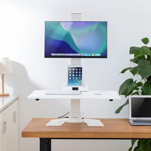 Mount-It! Electric Standing Desk Converter - Motorized Sit-Stand Desk Riser with Monitor Mount