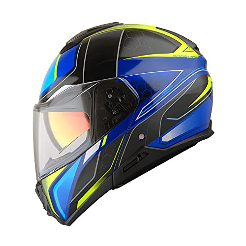 Martian Motorcycle Modular Full Face Helmet Flip up Dual Visor Sun Shield: HG362 Matt Black