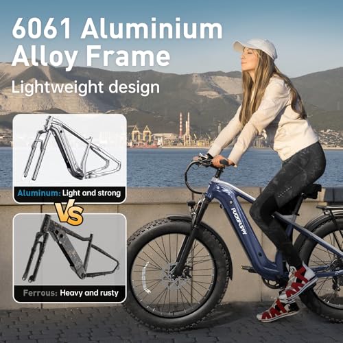 Electric Bike for Adults with 960W(Peak), 26" Fat Tire Electric Mountain Bike，48V 15AH Removable Battery Ebike