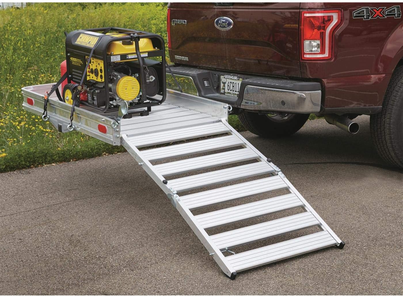 Guide Gear Vehicle Hitch Cargo Carrier, Pickup Truck Ramps Aluminum, Folding, 3-Position, Extra Large