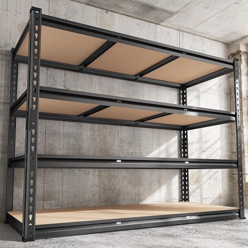 REIBII 48" W Garage Shelving Heavy Duty 3020LBS Storage Shelves 5 Tier Heavy Duty Shelving Adjustable Garage Shelves for Basement, Warehouse