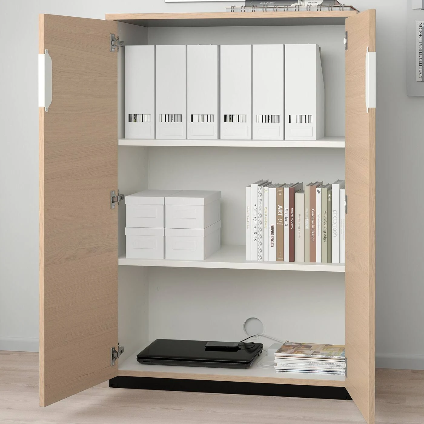 IKEA - Galant Cabinet with Doors, White Stained Oak Veneer, 31 1/2x47 1/4 90365137