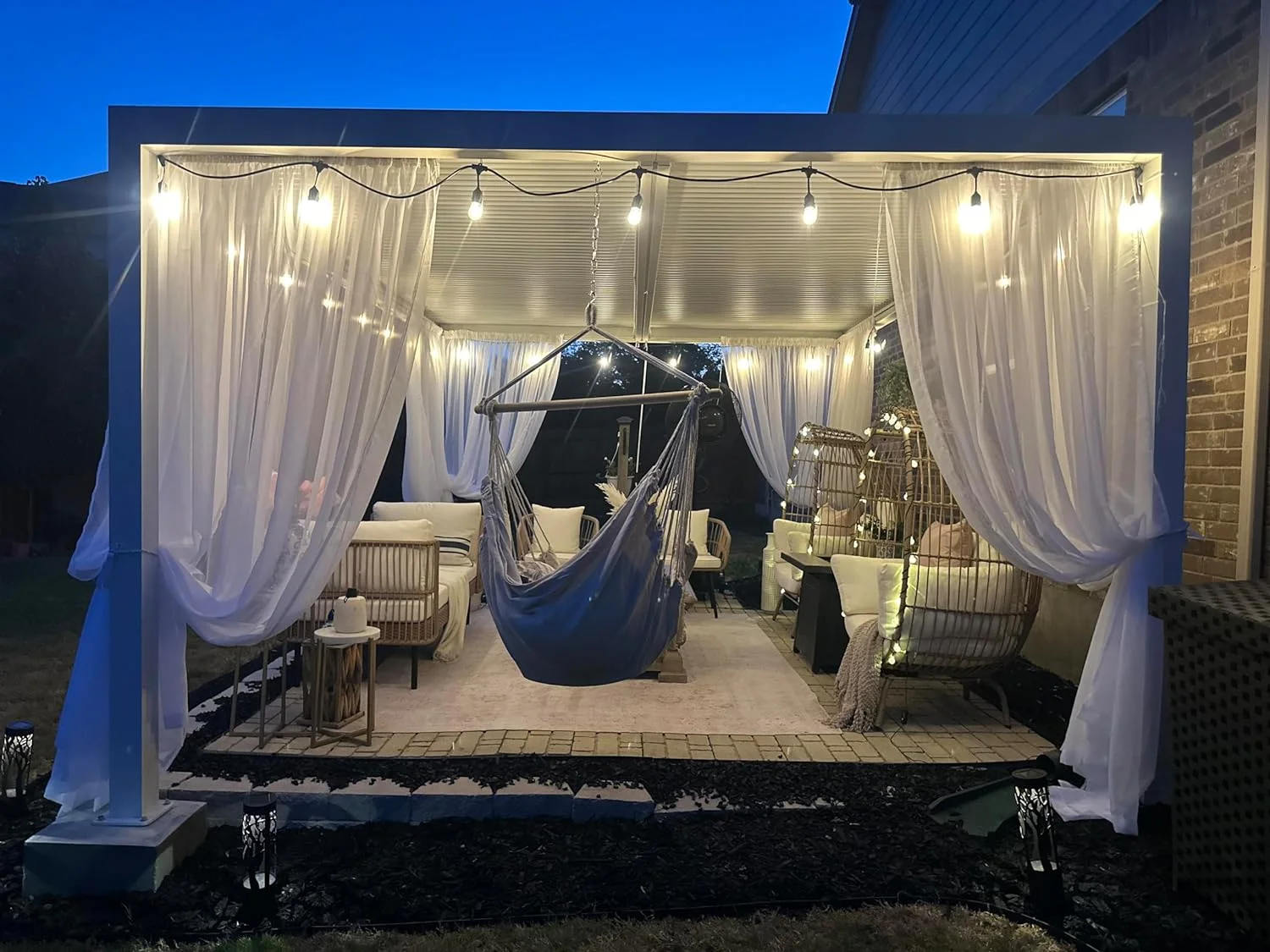 PURPLE LEAF Outdoor Louvered Pergola 10'x14' Aluminum Gazebo Modern White Patio Metal Pergola with Adjustable Rainproof Hardtop for Garden Lawns Yard