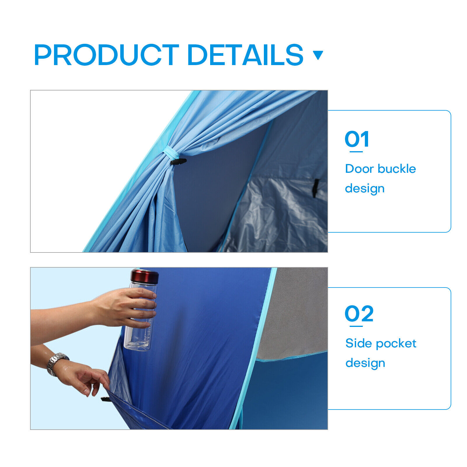 Pop Up Beach Tent Sun Shade Shelter Anti-UV Outdoor Camping Portable Blue Canopy