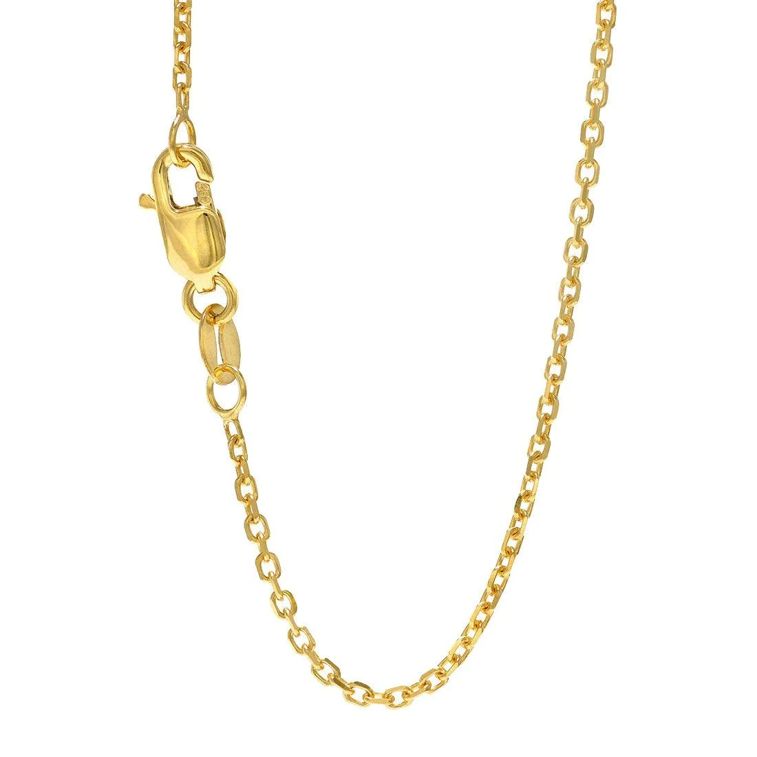 JewelStop 14k Solid Yellow Gold 1.5 mm Cable Chain Necklace, Lobster Claw Clasp-30 Inches, 4.1gr.