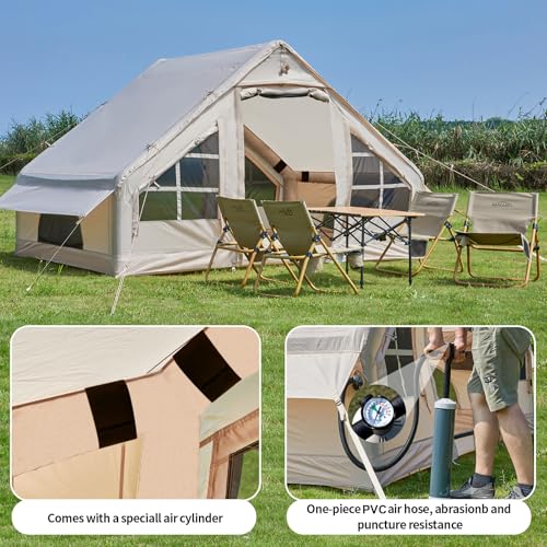 SHANQUAN Inflatable Tent with Pump,4-6 Person Instant Glamping Camping Tents House