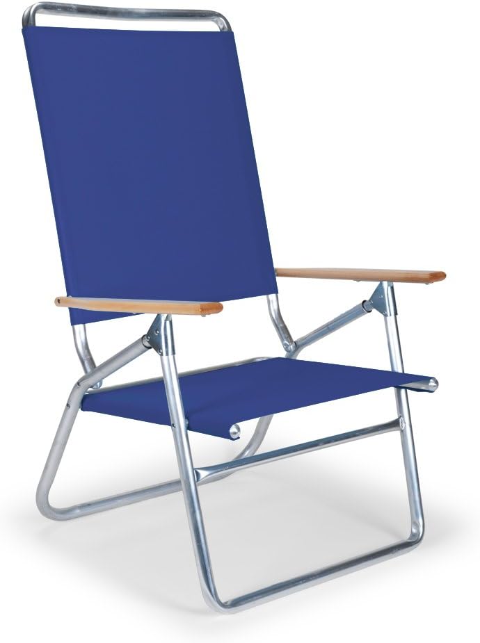 Telescope Casual Light and Easy High Boy Folding Beach Arm Chair, Blue White Stripe (71113601)
