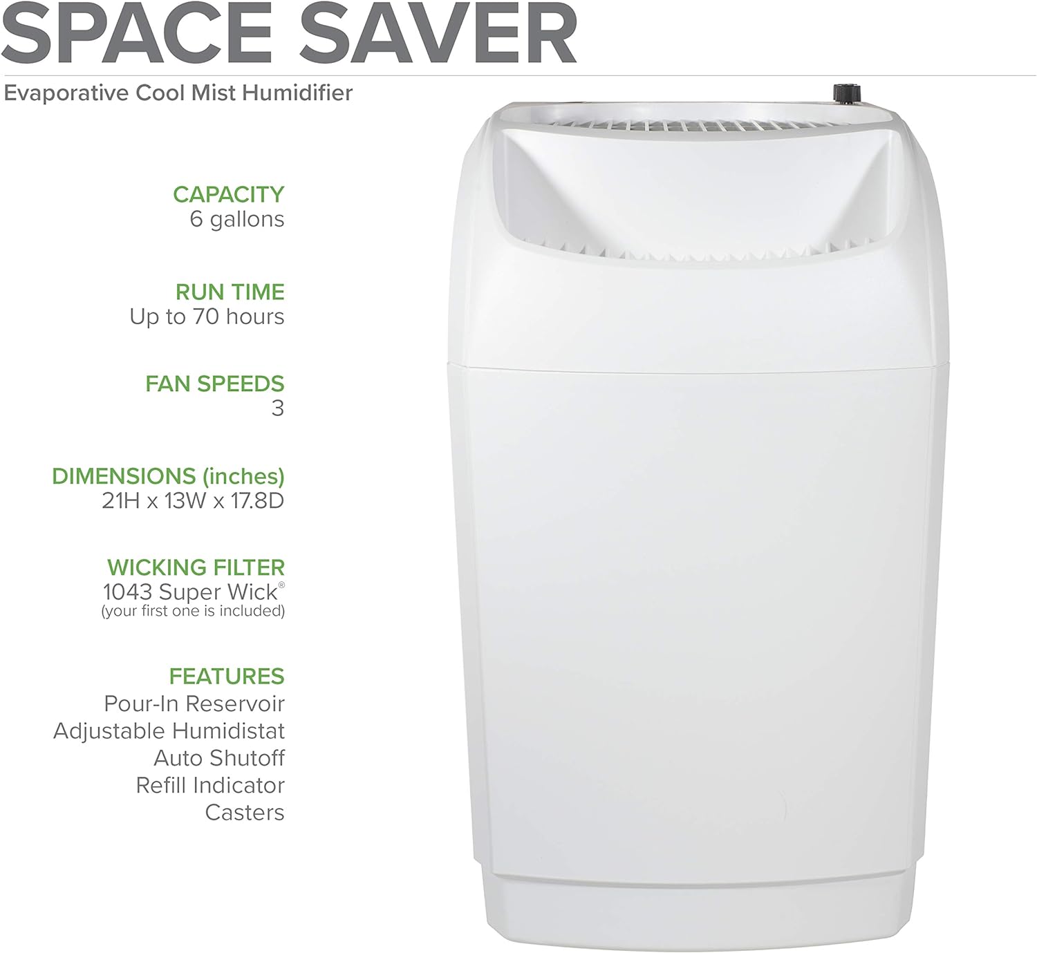 AIRCARE Space-Saver Evaporative Whole House Humidifier (2,300 sq ft) - Smart Home Appliances