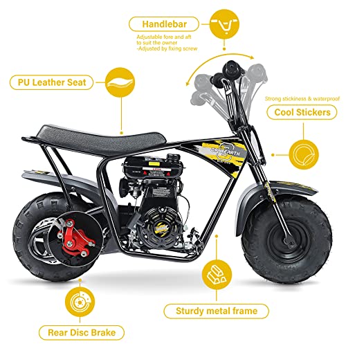 Oryxearth Mini Dirt Bike for Kids, 105CC 4-Stroke Kid Gas Powered Off-Road Pocket Pit Trail Motorcycle W/EPA Approved