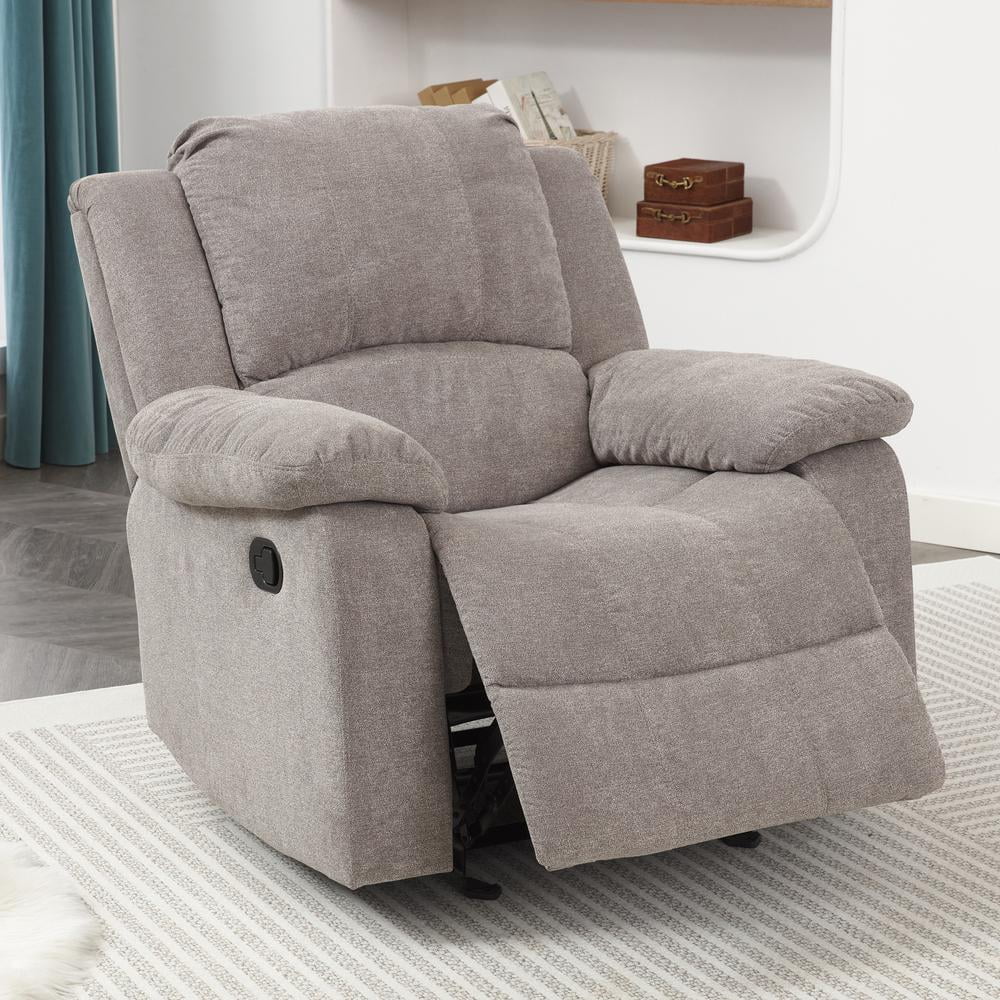 Comfort Pointe Troy Ash Grey Microfiber Glider Rocker Recliner