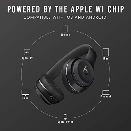 Beats Solo3 Wireless On-Ear Headphones - Apple W1 Headphone Chip, Class 1 Bluetooth, 40 Hours of Listening Time, Built-in Microphone - Red