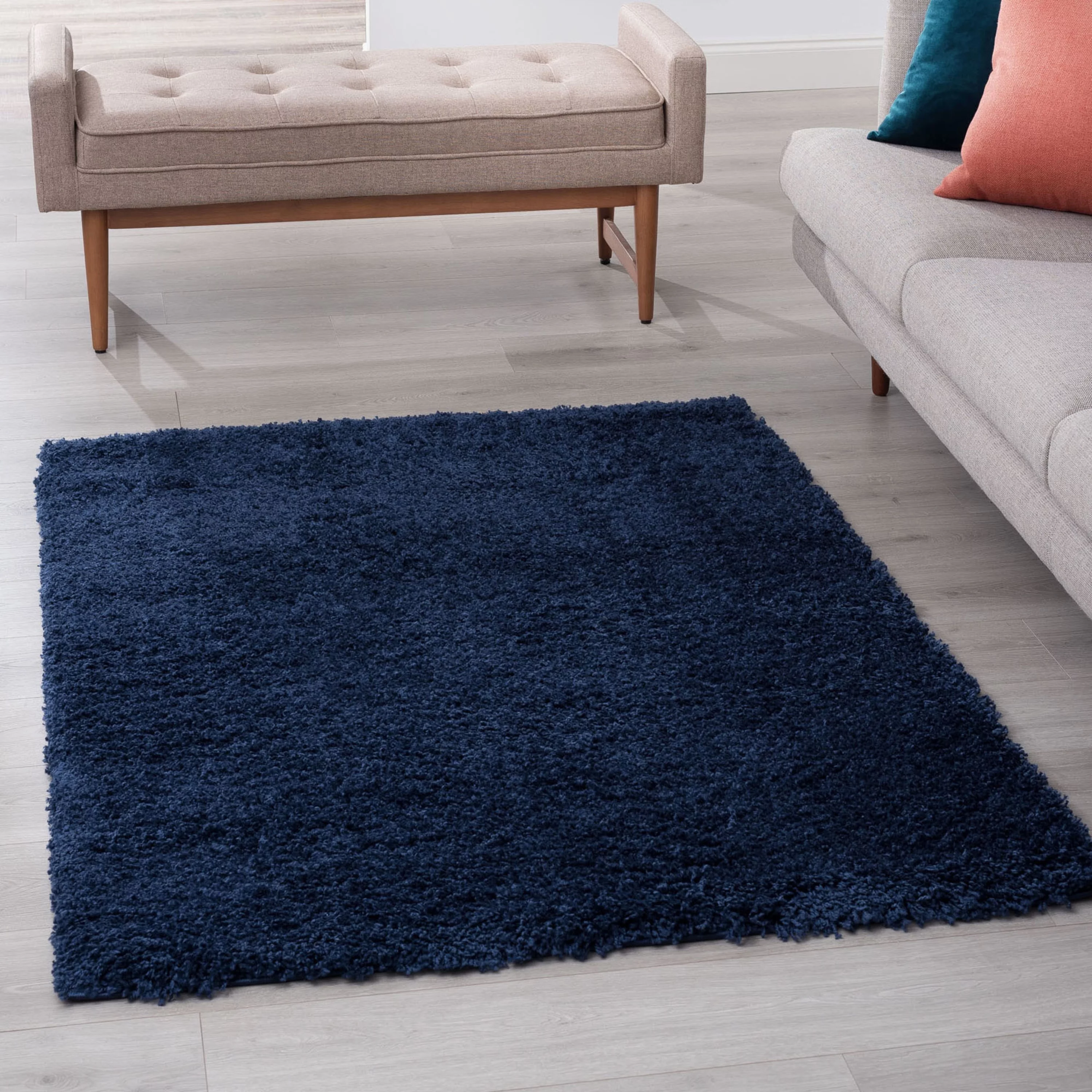 8x10 Modern Navy Large Area Rugs for Living Room | Bedroom Rug | Dining Room Rug | Indoor Entry or Entryway Rug | Kitchen Rug | Alfombras para Salas