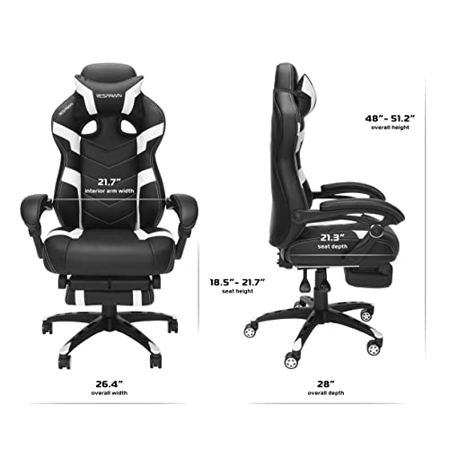 RESPAWN 110 Pro Gaming Chair - Gaming Chair with Footrest, Reclining Gaming Chair, Video Gaming Computer Desk Chair, Adjustable Desk Chair