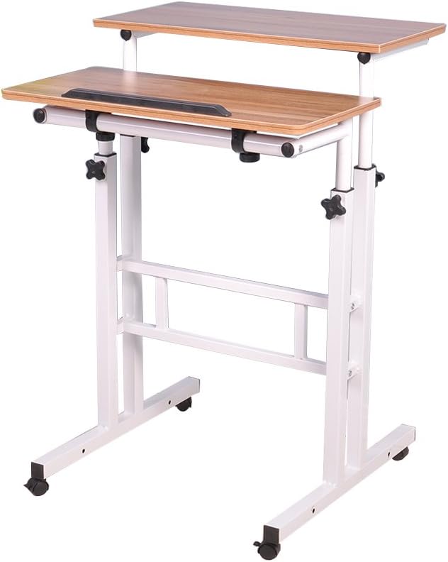 Soges Adjustable Stand Up Desk Computer Desk Workstation Sit-Stand Desktop Standing Desk, Black 101-BK
